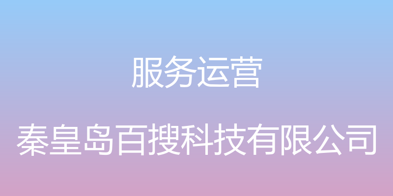 服务运营 - 秦皇岛百搜科技有限公司